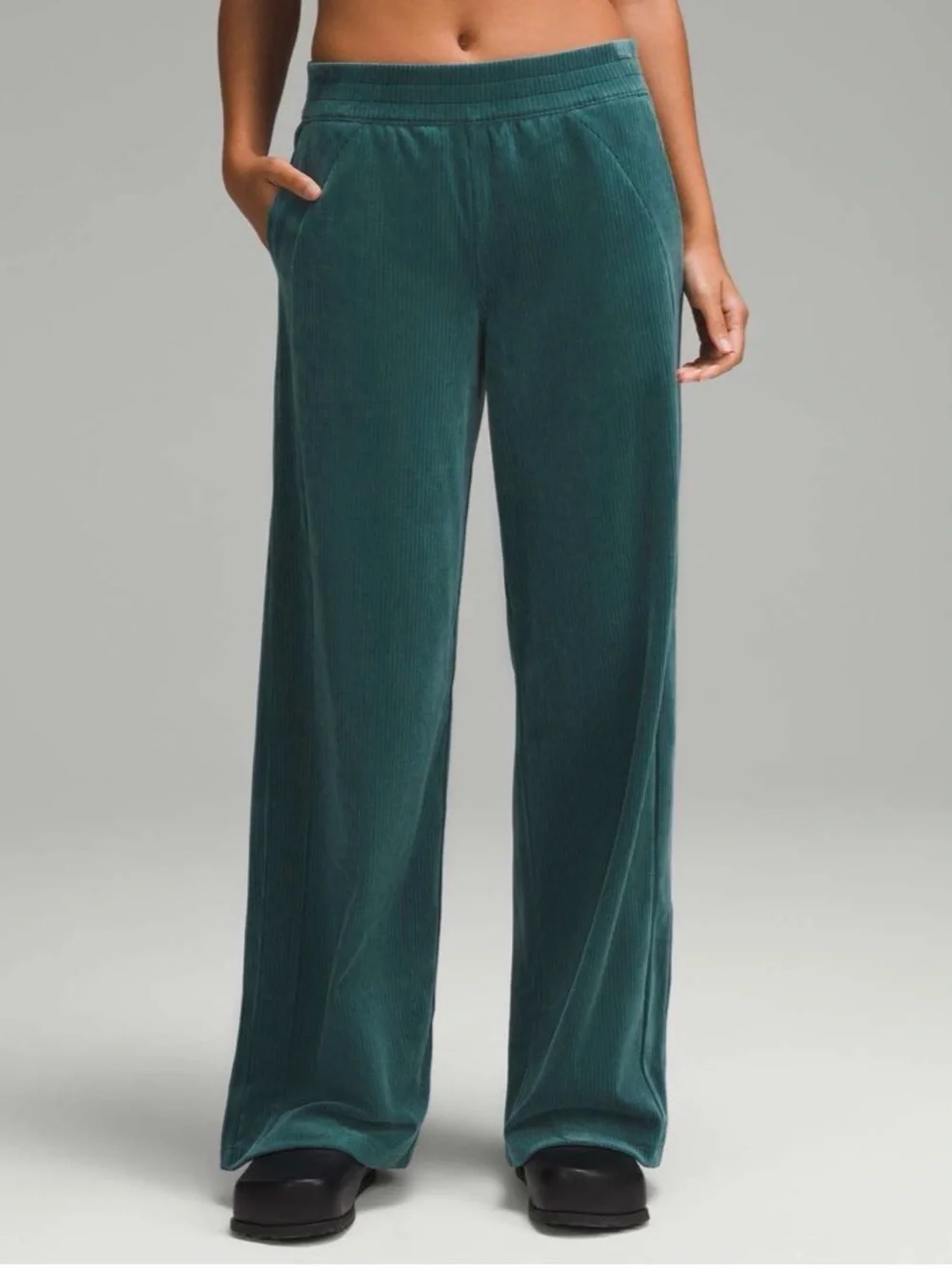 Lululemon Scuba Mid-Rise Wide-Leg Pant *Velvet Cord Storm Teal